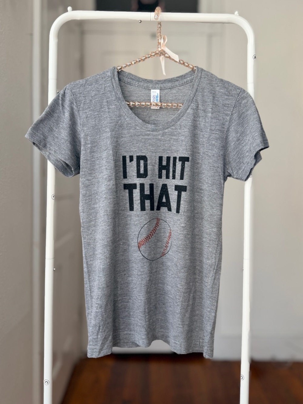 2010s American Apparel 50/25/25 The Track Shirt softball I’d Hit That tshirt